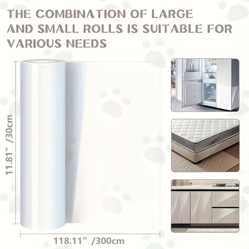 1 Roll Furniture Protector Tape, Clear PVC Anti-Scratch Pad for Sofa, Door & Wall