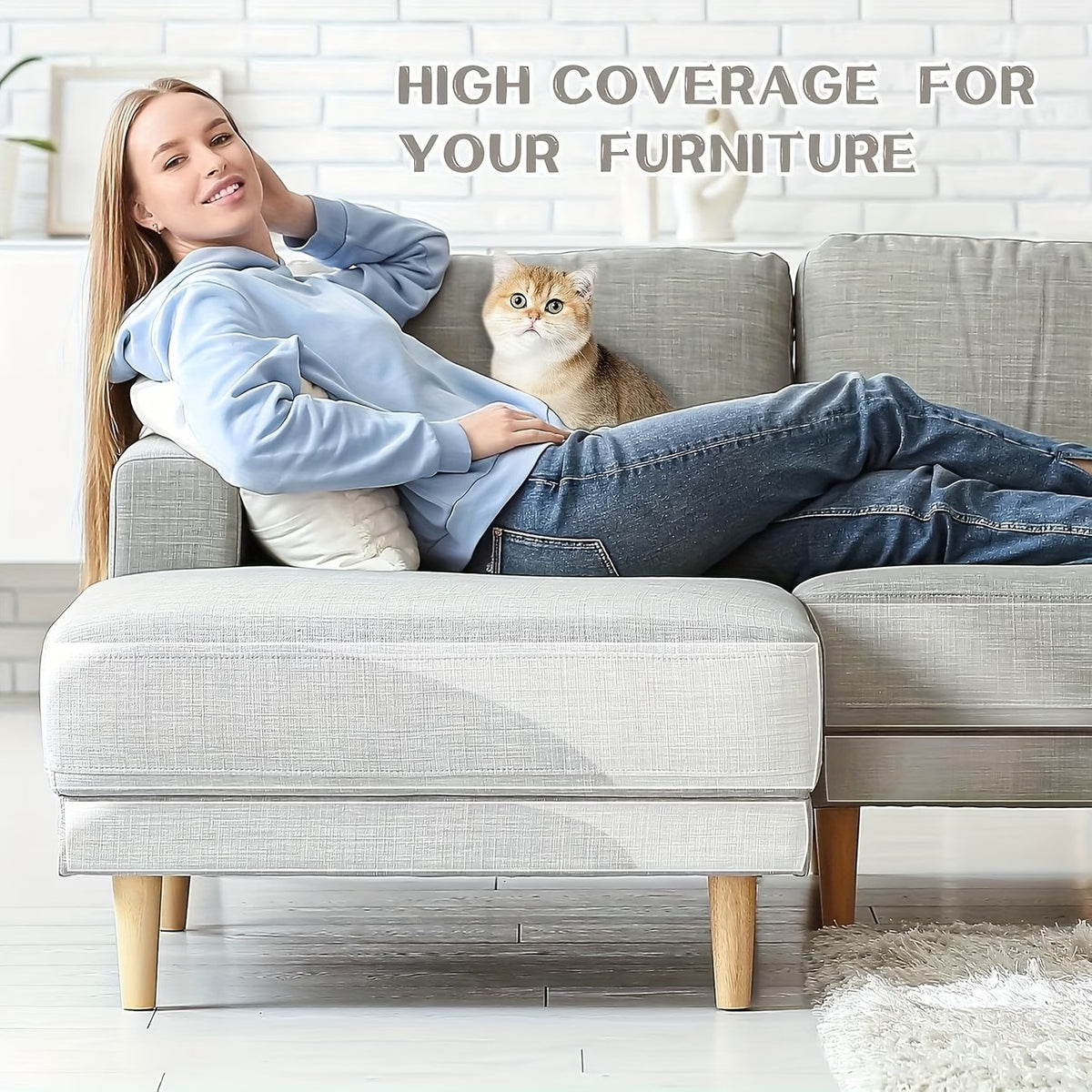 1 Roll Furniture Protector Tape, Clear PVC Anti-Scratch Pad for Sofa, Door & Wall